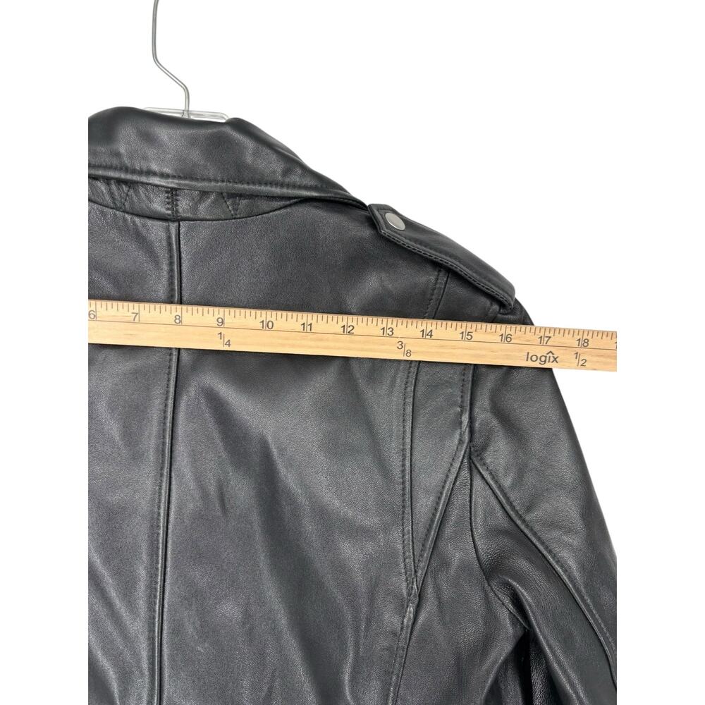 Levis Leather Moto‎ Jacket Womens Medium Caviar Black Motorcycle Bikercore - Picture 10 of 16